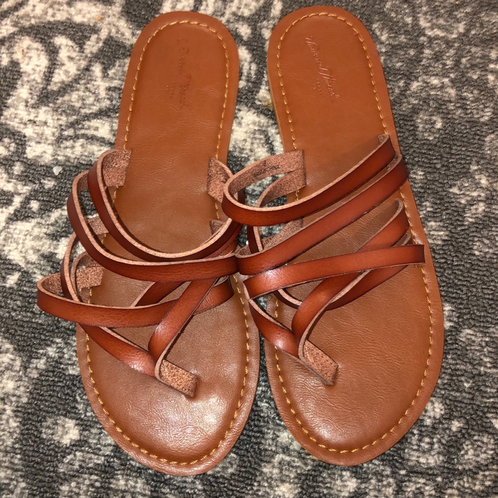 Dark Tan Strappy Sandals